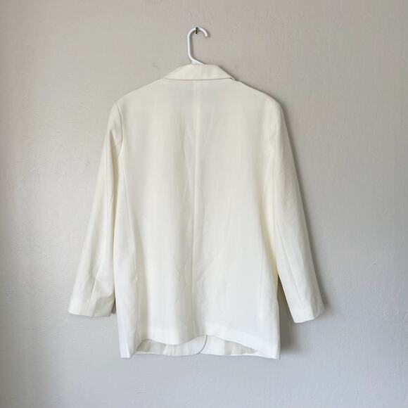 ASOS Cream Oversized Suit Jacket Boyfriend Single Breasted Blazer Jacket Size 8 - Picture 4 of 5